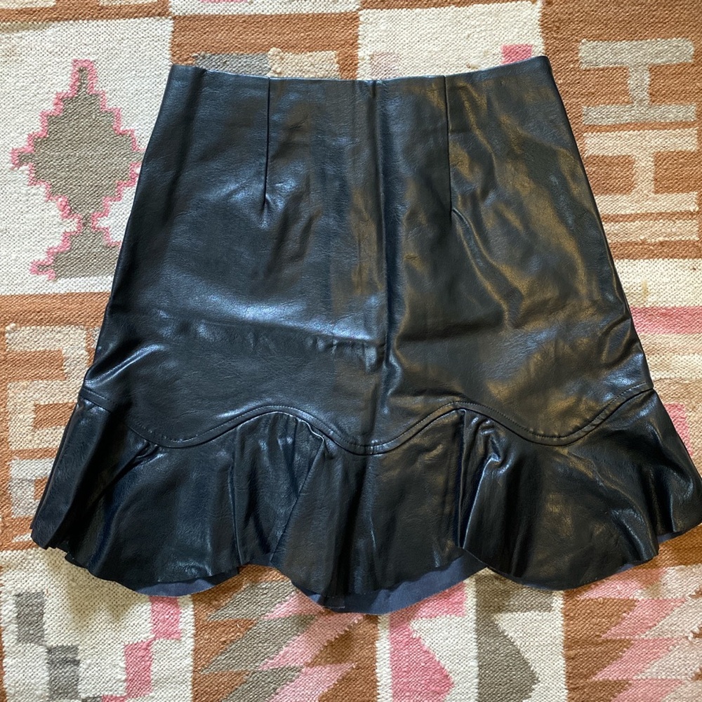 Vegan Black Leather Skirt!